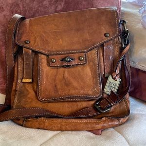 Frye brown leather messenger crossbody bag